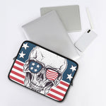 American Skull With Sunglasses Print Laptop Sleeve