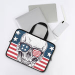American Skull With Sunglasses Print Laptop Sleeve With Handle