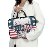 American Skull With Sunglasses Print Laptop Sleeve With Handle