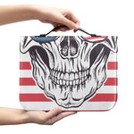 American Skull With Sunglasses Print Leather Bible Cover