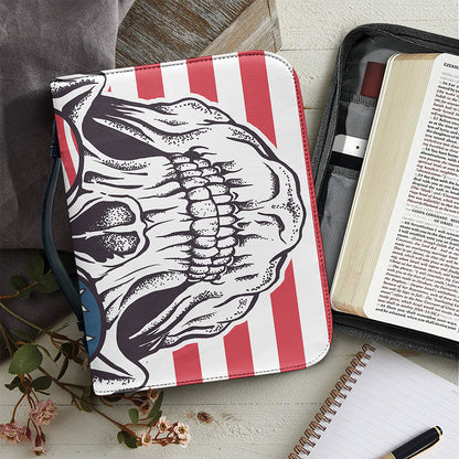 American Skull With Sunglasses Print Leather Bible Cover