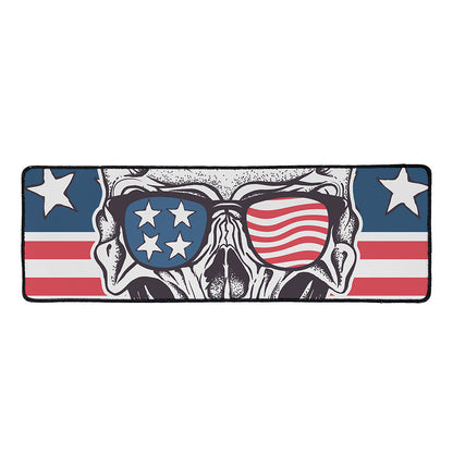 American Skull With Sunglasses Print Long Kitchen Mat