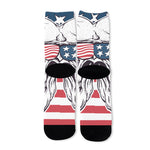American Skull With Sunglasses Print Long Socks