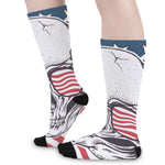 American Skull With Sunglasses Print Long Socks