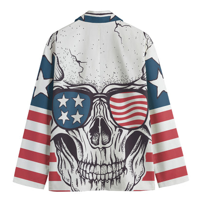 American Skull With Sunglasses Print Men's Blazer
