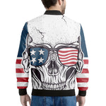 American Skull With Sunglasses Print Men's Bomber Jacket