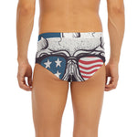 American Skull With Sunglasses Print Men's Briefs