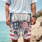 American Skull With Sunglasses Print Men's Cargo Shorts