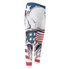 American Skull With Sunglasses Print Men's Compression Pants