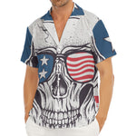 American Skull With Sunglasses Print Men's Deep V-Neck Shirt