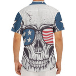 American Skull With Sunglasses Print Men's Deep V-Neck Shirt