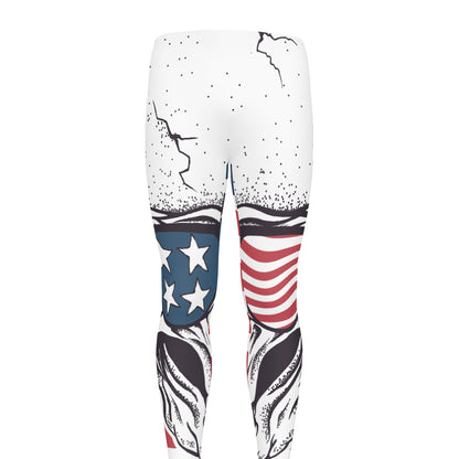 American Skull With Sunglasses Print Men's leggings
