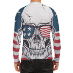 American Skull With Sunglasses Print Men's Long Sleeve Rash Guard