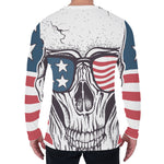 American Skull With Sunglasses Print Men's Long Sleeve T-Shirt