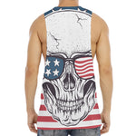 American Skull With Sunglasses Print Men's Muscle Tank Top