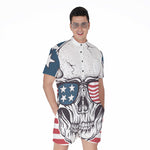 American Skull With Sunglasses Print Men's Rompers
