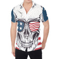 American Skull With Sunglasses Print Men's Shirt