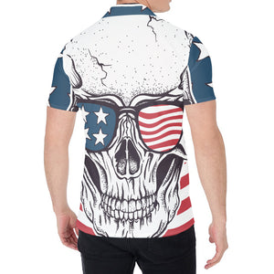 American Skull With Sunglasses Print Men's Shirt
