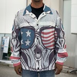 American Skull With Sunglasses Print Men's Shirt Jacket