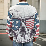 American Skull With Sunglasses Print Men's Shirt Jacket