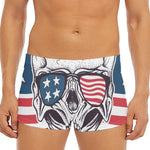 American Skull With Sunglasses Print Men's Short Boxer Briefs