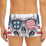 American Skull With Sunglasses Print Men's Short Boxer Briefs