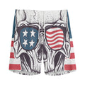 American Skull With Sunglasses Print Men's Athletic Shorts