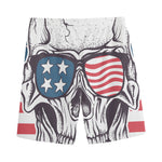 American Skull With Sunglasses Print Men's Sports Shorts