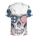 American Skull With Sunglasses Print Men's Sports T-Shirt
