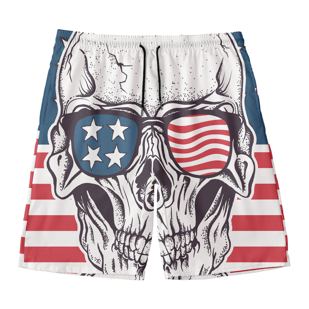 American Skull With Sunglasses Print Men's Swim Trunks