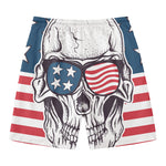American Skull With Sunglasses Print Men's Swim Trunks