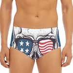 American Skull With Sunglasses Print Men's Triangle Swim Briefs