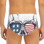 American Skull With Sunglasses Print Men's Triangle Swim Briefs