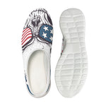 American Skull With Sunglasses Print Mesh Casual Shoes