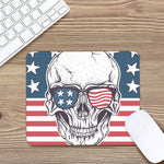 American Skull With Sunglasses Print Mouse Pad