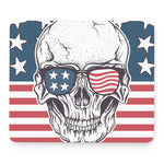 American Skull With Sunglasses Print Mouse Pad