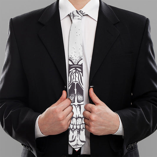 American Skull With Sunglasses Print Necktie