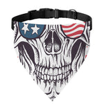 American Skull With Sunglasses Print Over The Collar Dog Bandana