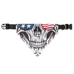 American Skull With Sunglasses Print Over The Collar Dog Bandana