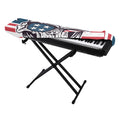American Skull With Sunglasses Print Piano Keyboard Cover