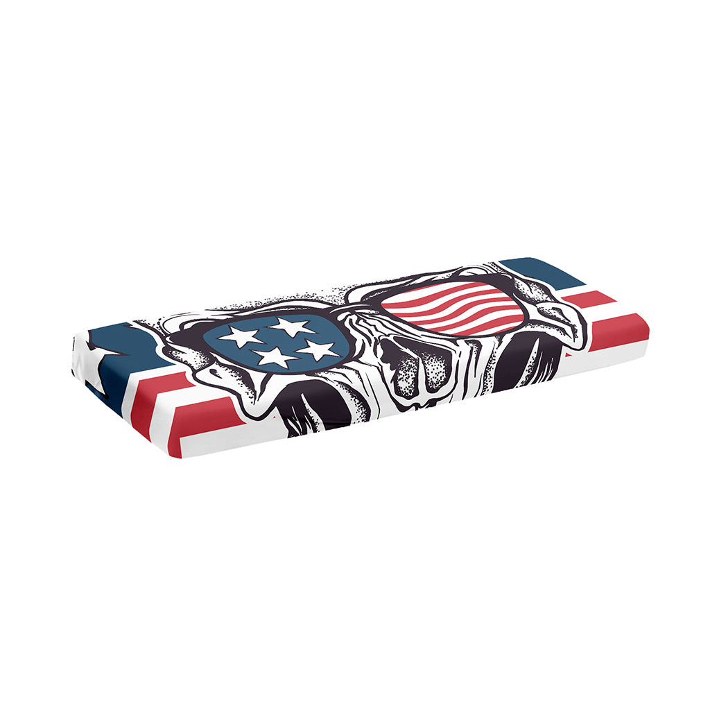 American Skull With Sunglasses Print Piano Keyboard Cover