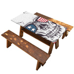 American Skull With Sunglasses Print Picnic Table Cover