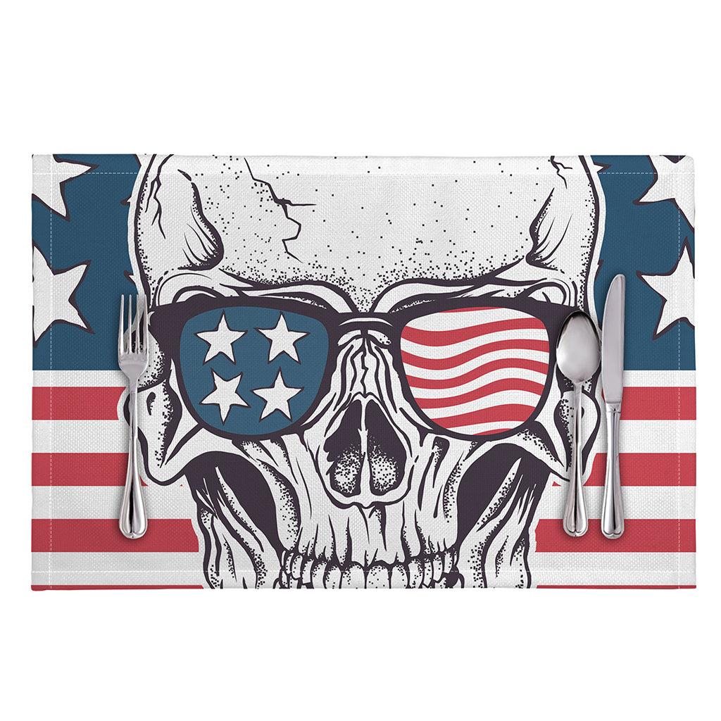 American Skull With Sunglasses Print Placemat
