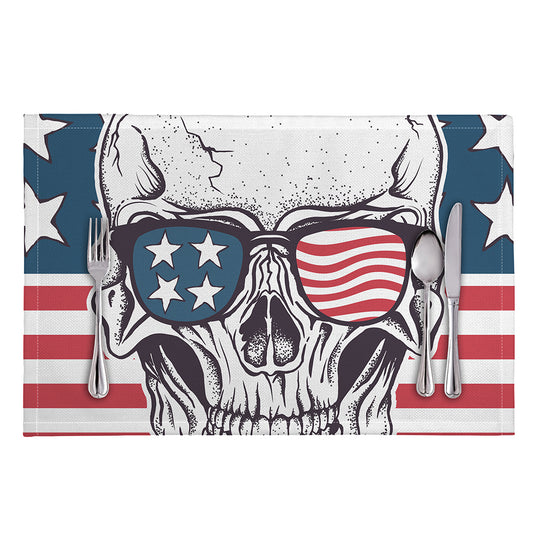 American Skull With Sunglasses Print Placemat