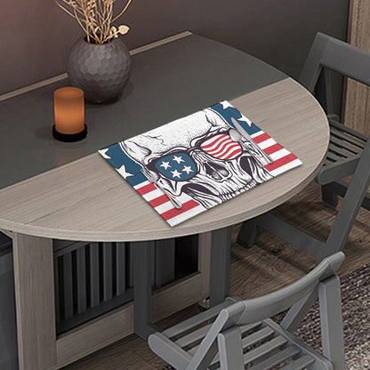 American Skull With Sunglasses Print Placemat