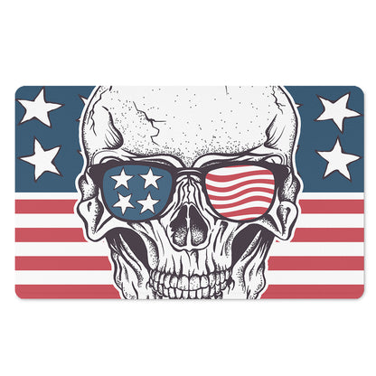American Skull With Sunglasses Print Polyester Doormat