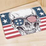 American Skull With Sunglasses Print Polyester Doormat