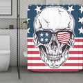 American Skull With Sunglasses Print Polyester Shower Curtain