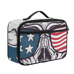 American Skull With Sunglasses Print Portable Lunch Bag