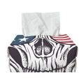 American Skull With Sunglasses Print Rectangle Tissue Box Cover